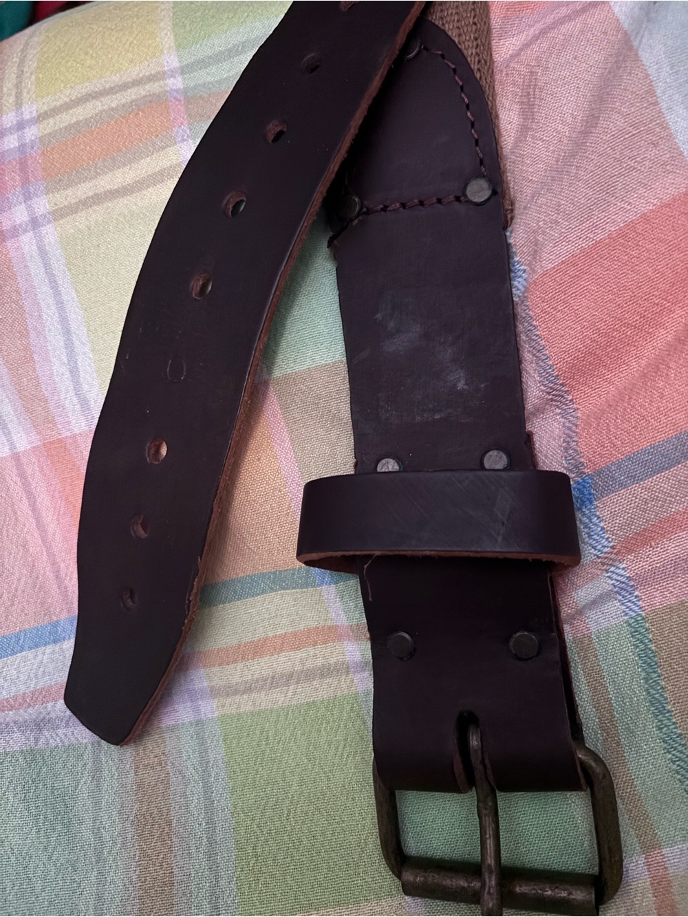 Craftsman Model 940523 Size 38-44 Industrial Leather Belt with Brass Buckle